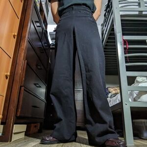 Men's Black Wide-Leg Pants